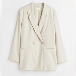H & M Double-breasted Jacket - Long sleeve - Regular length - Light beige